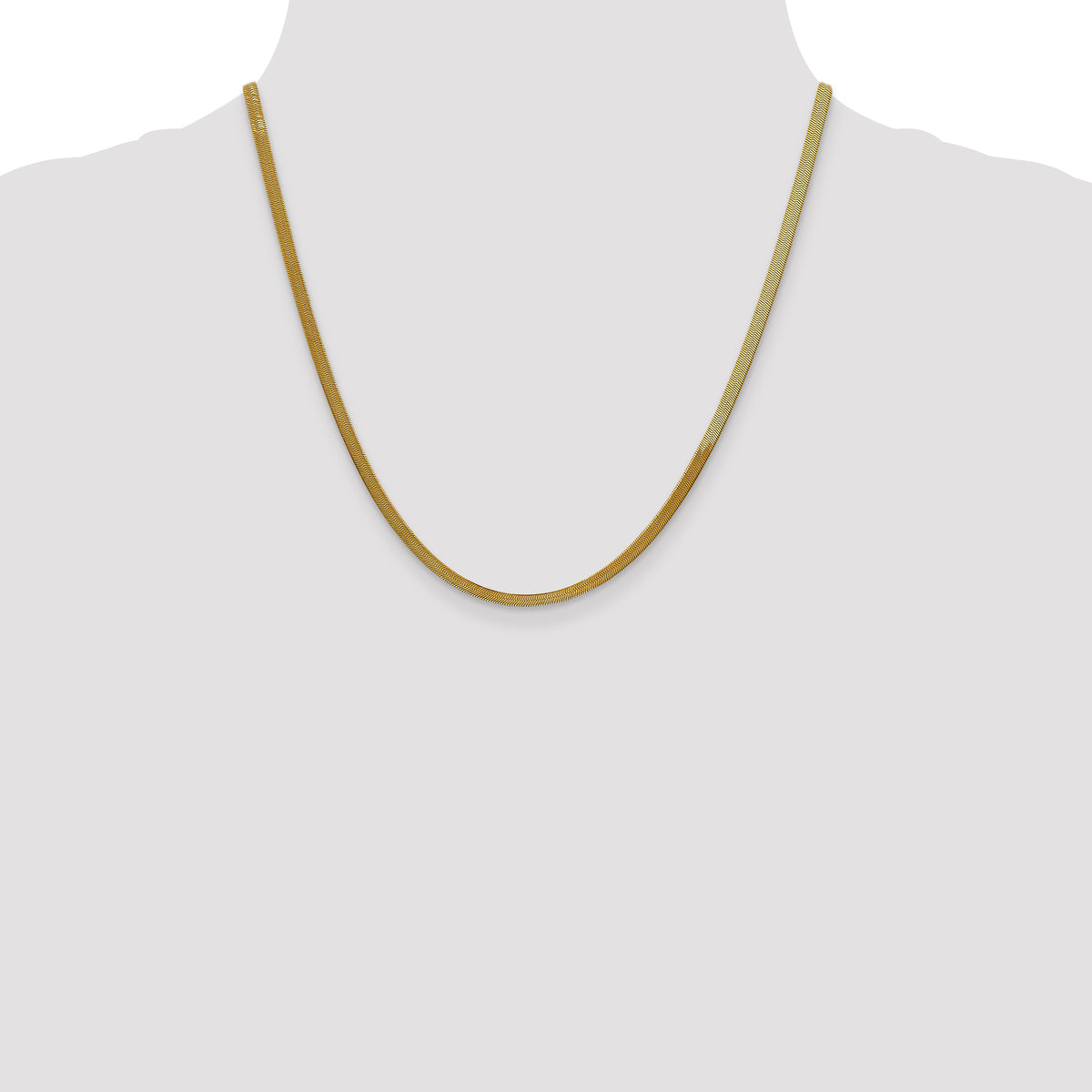 Gold (10K & 14K) Silky Herringbone Chain - 10k Yellow Gold / 20 in / 3 mm