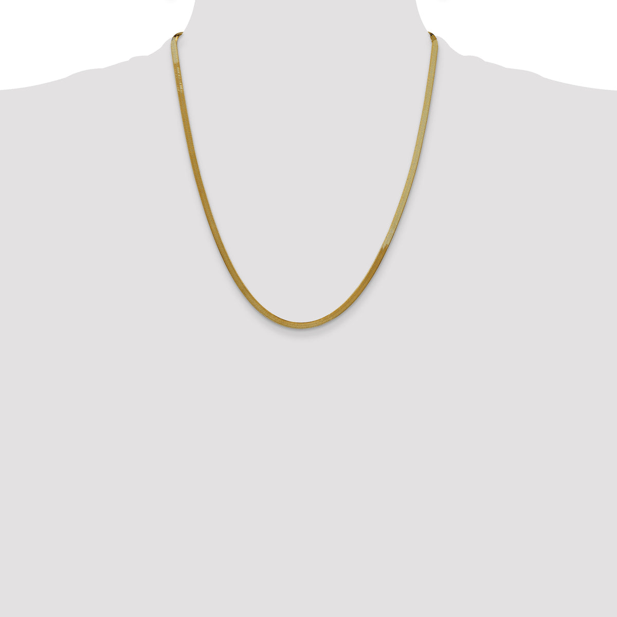 Gold (10K & 14K) Silky Herringbone Chain - 10k Yellow Gold / 22 in / 3 mm
