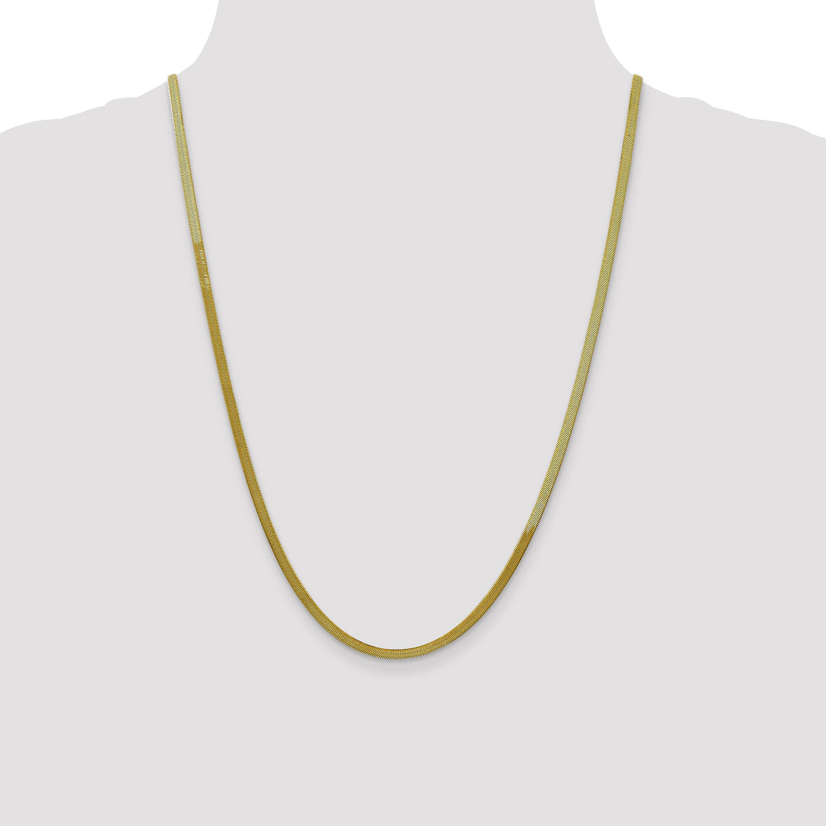 Gold (10K & 14K) Silky Herringbone Chain - 10k Yellow Gold / 24 in / 3 mm