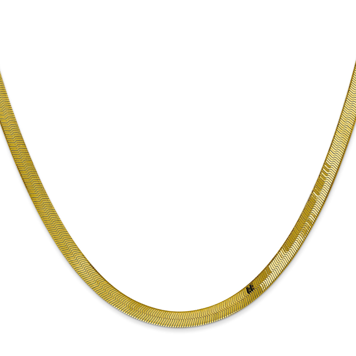 Gold (10K & 14K) Silky Herringbone Chain - 10k Yellow Gold / 16 in / 4 mm