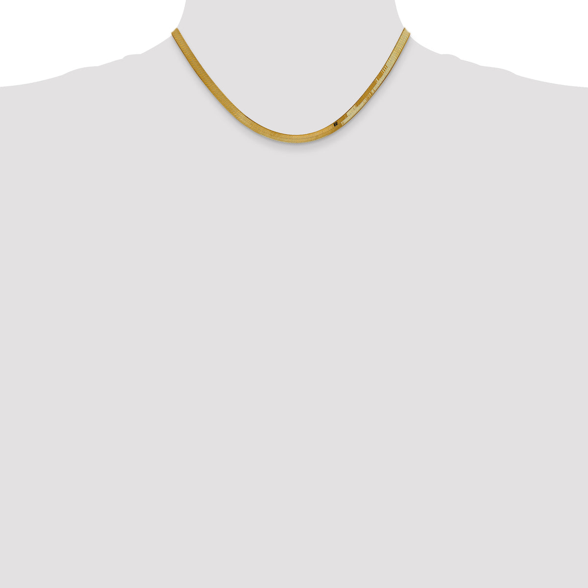 Gold (10K & 14K) Silky Herringbone Chain - 10k Yellow Gold / 16 in / 4 mm