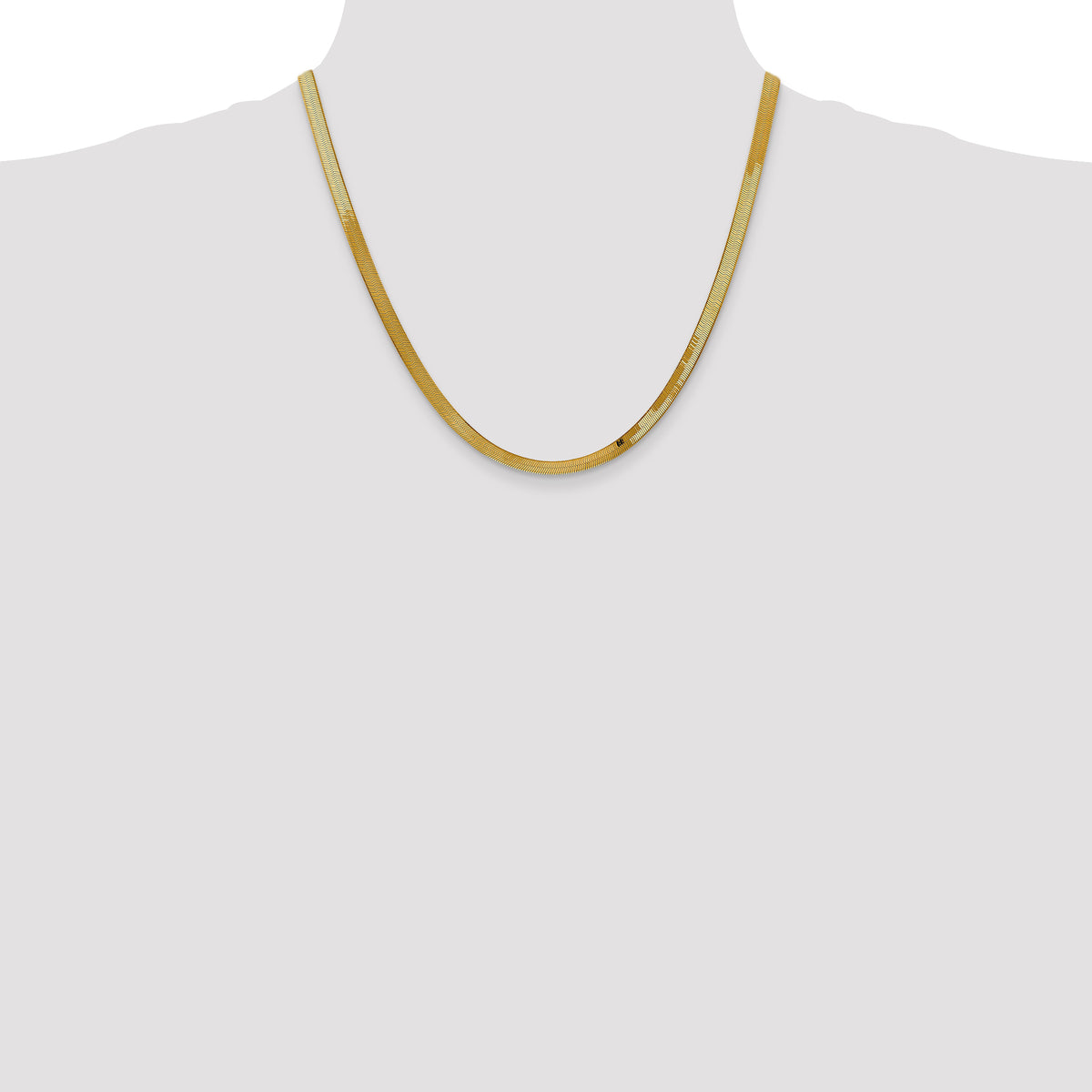 Gold (10K & 14K) Silky Herringbone Chain - 10k Yellow Gold / 20 in / 4 mm