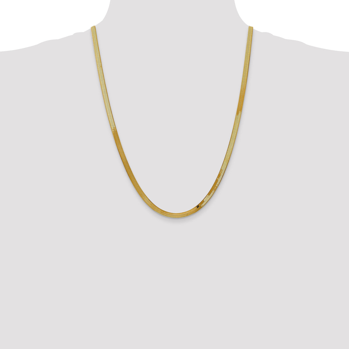 Gold (10K & 14K) Silky Herringbone Chain - 10k Yellow Gold / 24 in / 4 mm