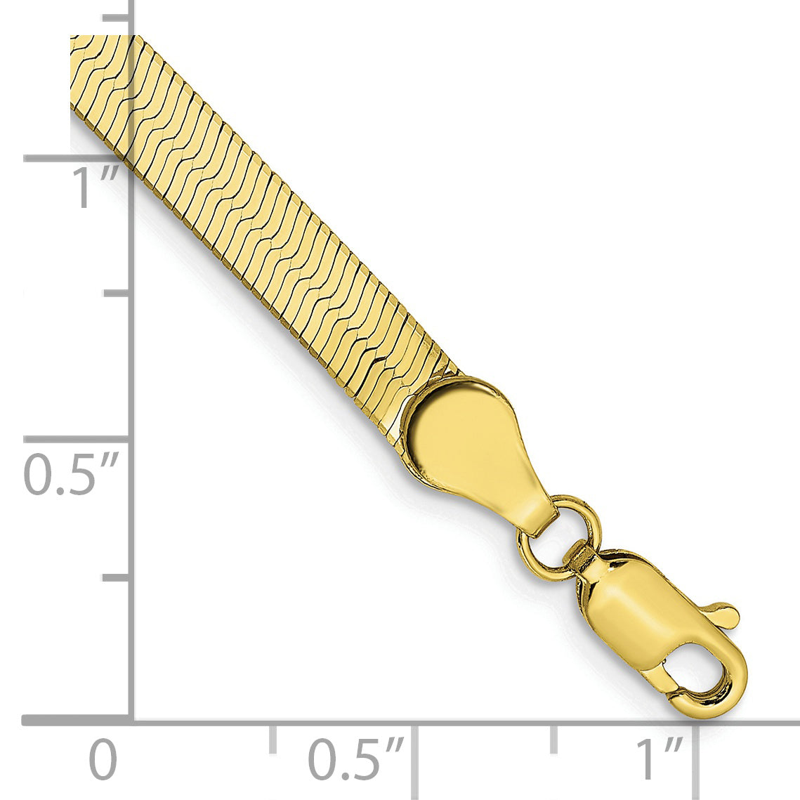 Gold (10K & 14K) Silky Herringbone Chain Bracelet - 10k Yellow Gold / 8 in / 4 mm