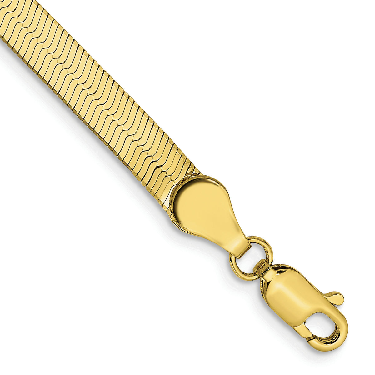 Gold (10K & 14K) Silky Herringbone Chain Bracelet - 10k Yellow Gold / 9 in / 4 mm