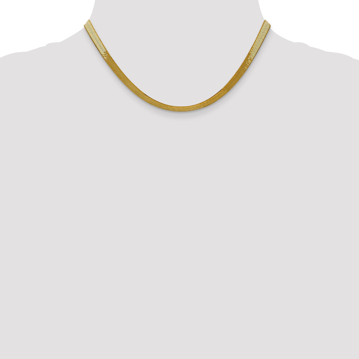 Gold (10K & 14K) Silky Herringbone Chain - 10k Yellow Gold / 16 in / 5 mm