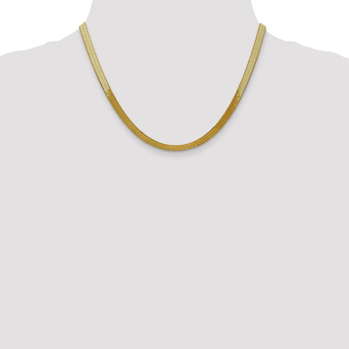 Gold (10K & 14K) Silky Herringbone Chain - 10k Yellow Gold / 18 in / 5 mm
