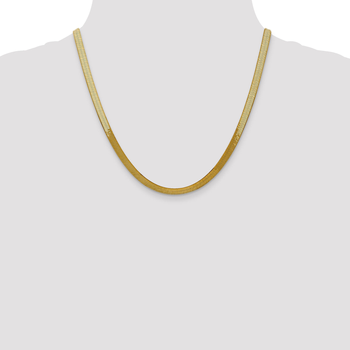 Gold (10K & 14K) Silky Herringbone Chain - 10k Yellow Gold / 20 in / 5 mm