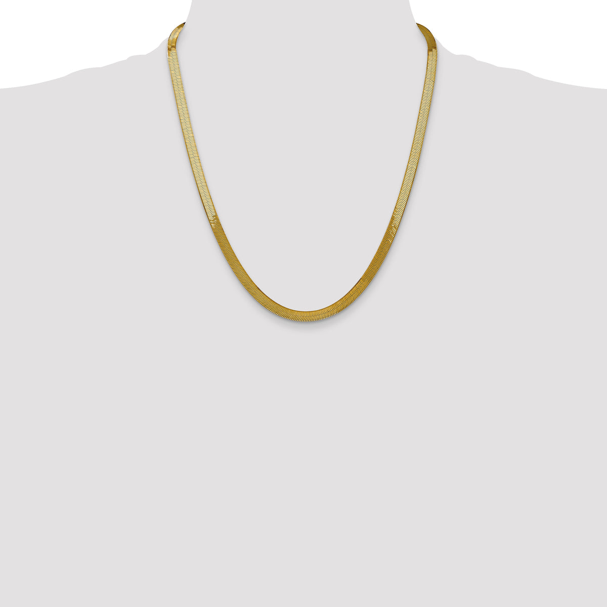 Gold (10K & 14K) Silky Herringbone Chain - 10k Yellow Gold / 22 in / 5 mm
