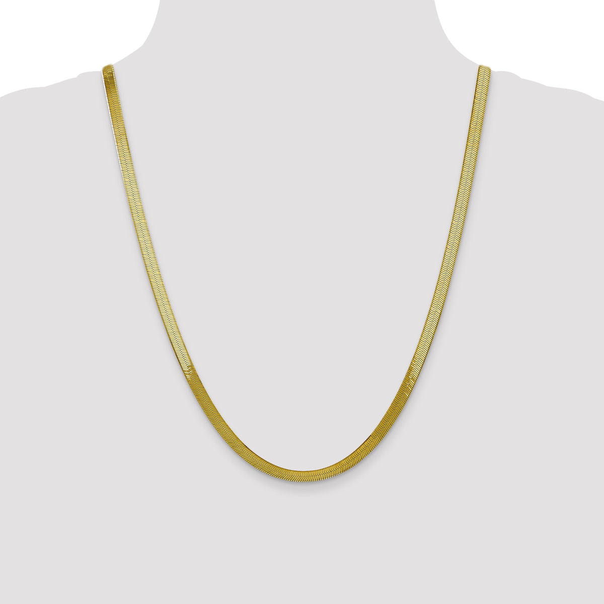 Gold (10K & 14K) Silky Herringbone Chain - 10k Yellow Gold / 24 in / 5 mm