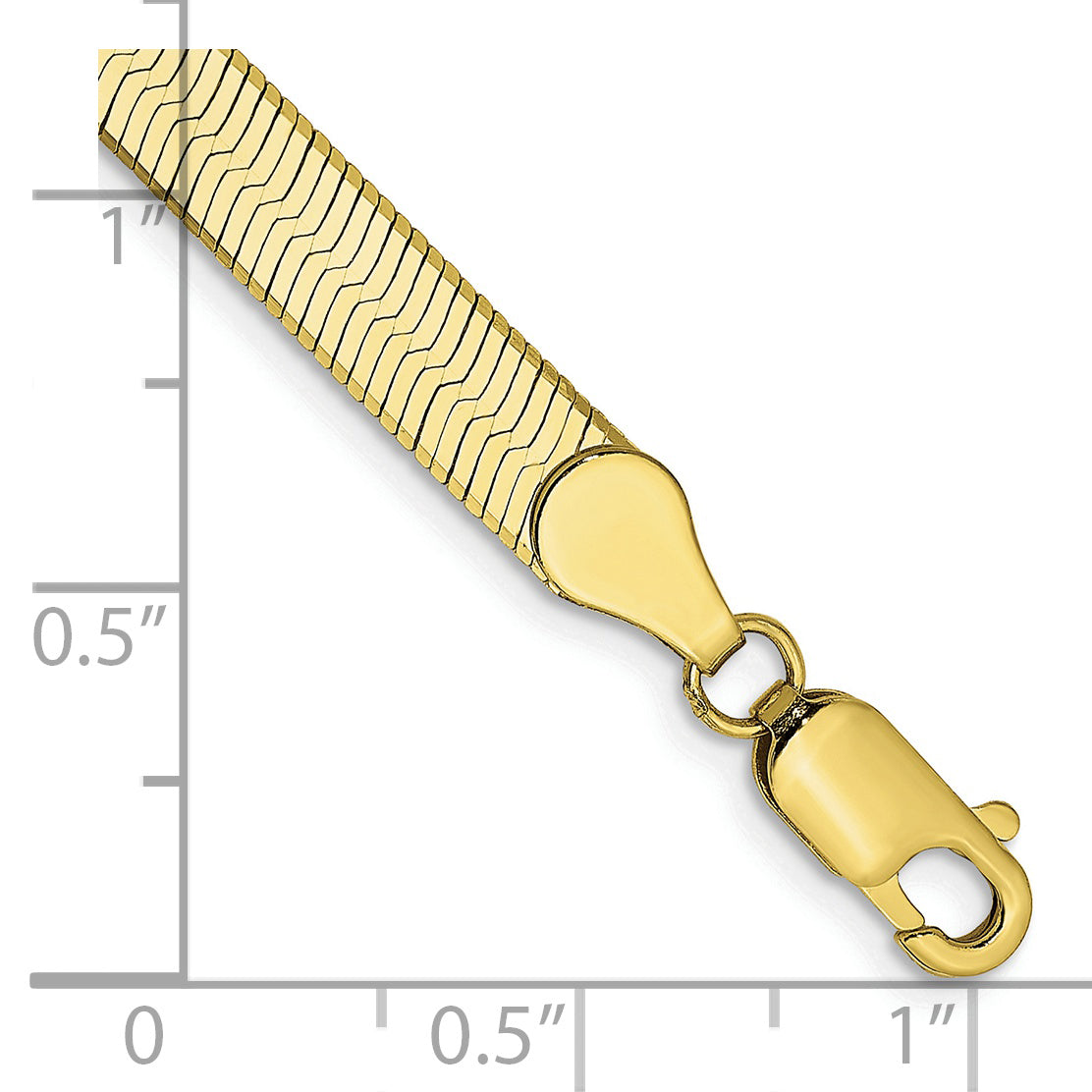 Gold (10K & 14K) Silky Herringbone Chain Bracelet - 10k Yellow Gold / 7 in / 5 mm