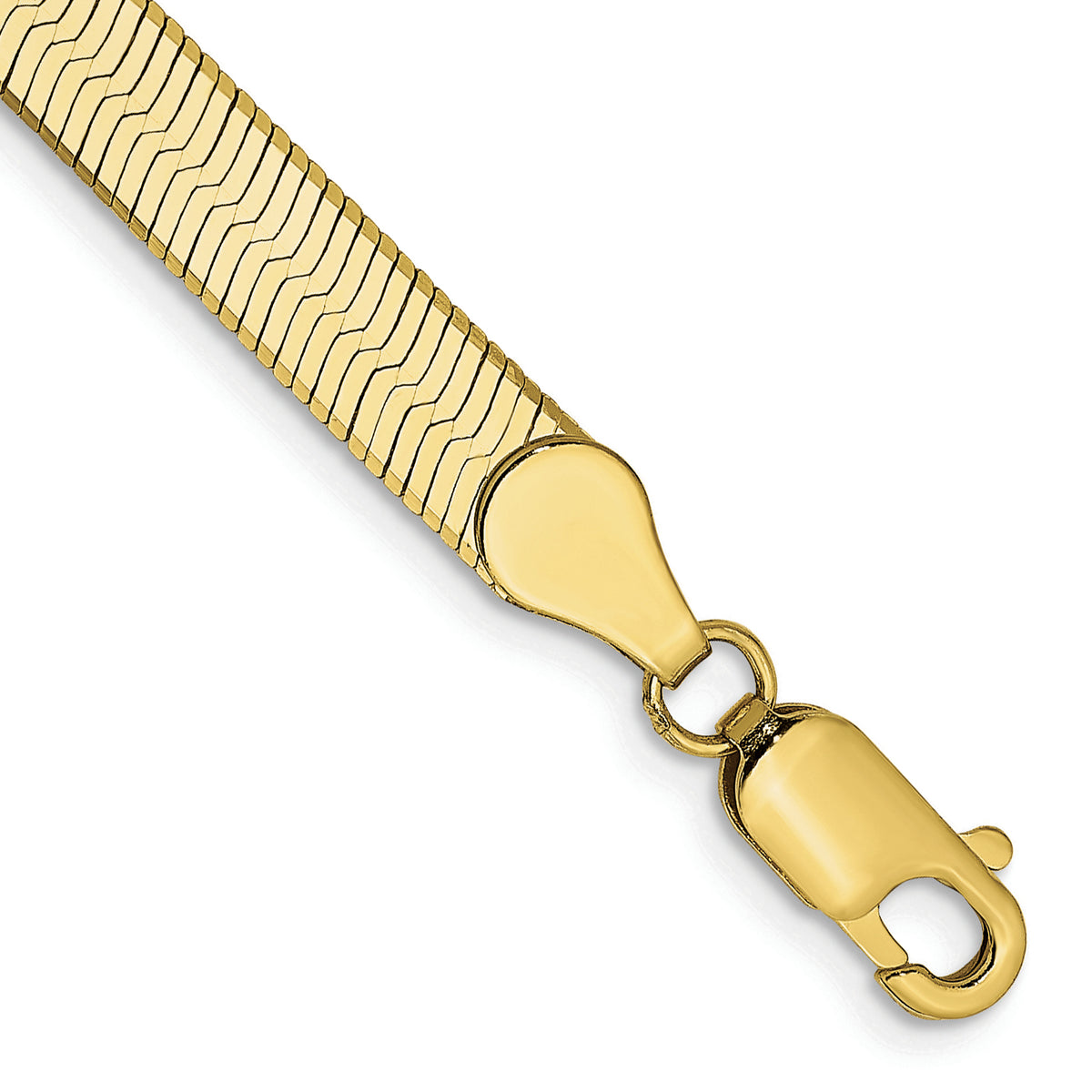 Gold (10K & 14K) Silky Herringbone Chain Bracelet - 10k Yellow Gold / 7 in / 5 mm