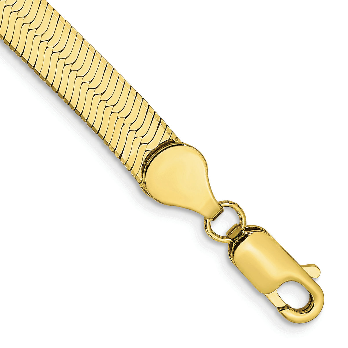 Gold (10K & 14K) Silky Herringbone Chain Bracelet - 10k Yellow Gold / 7 in / 5.5 mm