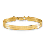 Gold (10K & 14K) Silky Herringbone Chain Bracelet - 10k Yellow Gold / 7 in / 6.5 mm