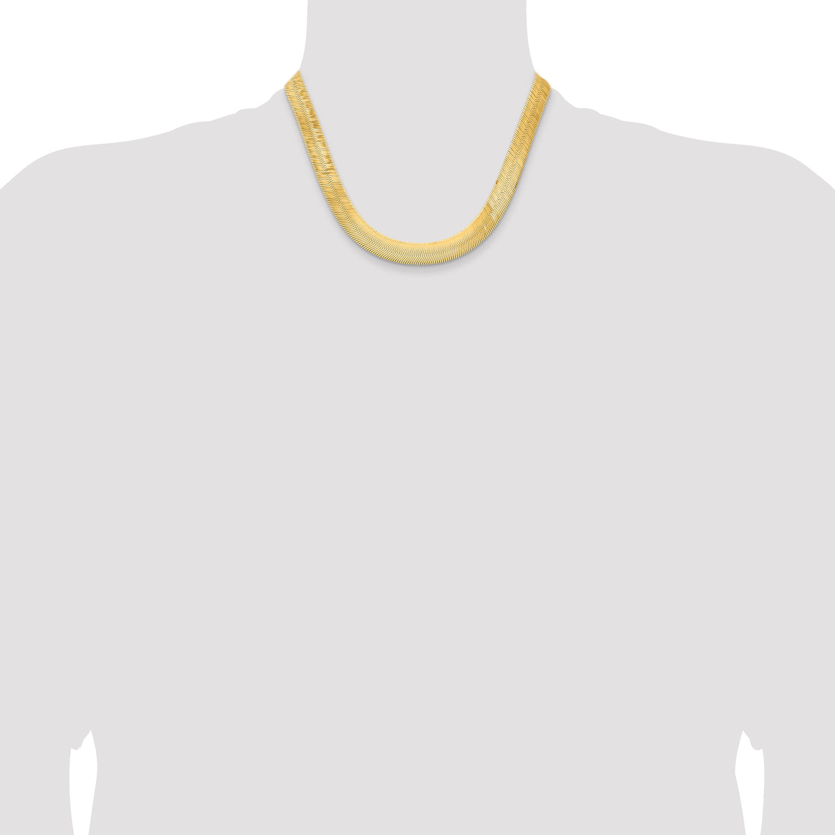 Gold (10K & 14K) Silky Herringbone Chain - 10k Yellow Gold / 18 in / 10 mm