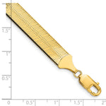 Gold (10K & 14K) Silky Herringbone Chain Bracelet - 10k Yellow Gold / 7 in / 10 mm