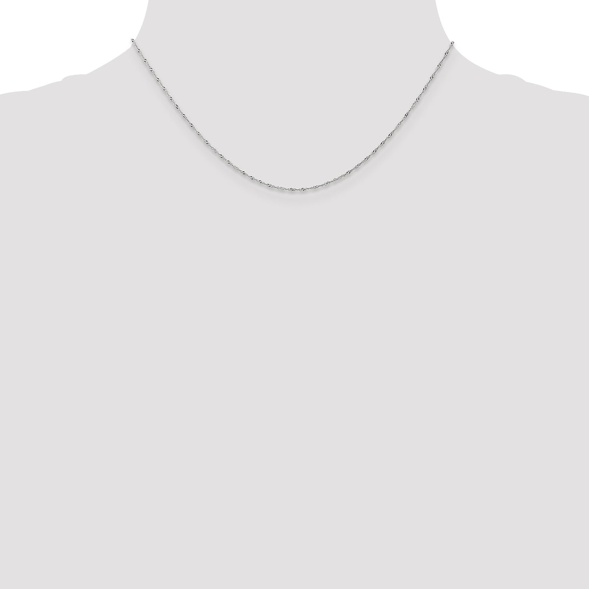 Gold (10K & 14K) Carded Singapore Chain - 14k White Gold / 16 in