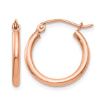 Gold Lightweight Classic Hoop Earrings - 10k Rose Gold / 2 mm / 17 mm