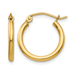 Gold Lightweight Classic Hoop Earrings - 10k Yellow Gold / 2 mm / 17 mm