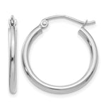 Gold Lightweight Classic Hoop Earrings - 10k White Gold / 2 mm / 20 mm