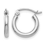 Gold Lightweight Classic Hoop Earrings - 10k White Gold / 2 mm / 13 mm
