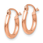 Gold Lightweight Classic Hoop Earrings - 10k Rose Gold / 2 mm / 13 mm