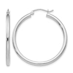 Gold Lightweight Classic Hoop Earrings - 10k White Gold / 2.5 mm / 35 mm, 35x2.5mm
