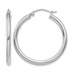 Gold Lightweight Classic Hoop Earrings - 10k White Gold / 2.5 mm / 30 mm