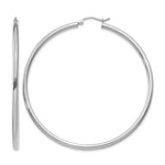 Gold Lightweight Classic Hoop Earrings - 10k White Gold / 2.5 mm / 60 mm