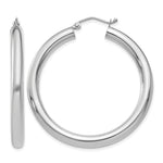 Gold Lightweight Classic Hoop Earrings - 10k White Gold / 4 mm / 40 mm