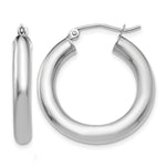 Gold Lightweight Classic Hoop Earrings - 10k White Gold / 4 mm / 25 mm
