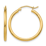 Gold Lightweight Classic Hoop Earrings - 10k Yellow Gold / 2 mm / 25 mm