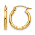 Gold Lightweight Classic Hoop Earrings - 10k Yellow Gold / 2 mm / 15 mm