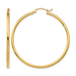 Gold Lightweight Classic Hoop Earrings - 10k Yellow Gold / 2 mm / 45 mm