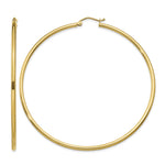 Gold Lightweight Classic Hoop Earrings - 10k Yellow Gold / 2 mm / 65 mm