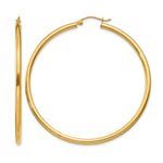 Gold Lightweight Classic Hoop Earrings - 10k Yellow Gold / 2.5 mm / 55 mm
