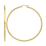 Gold Lightweight Classic Hoop Earrings - 10k Yellow Gold / 2.5 mm / 65 mm