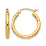 Gold Lightweight Classic Hoop Earrings - 10k Yellow Gold / 2.5 mm / 20 mm