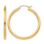Gold Lightweight Classic Hoop Earrings - 10k Yellow Gold / 2.5 mm / 35 mm, 35x2.5mm