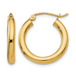 Gold Lightweight Classic Hoop Earrings - 10k Yellow Gold / 3 mm / 20 mm