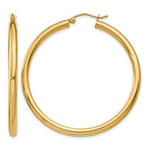 Gold Lightweight Classic Hoop Earrings - 10k Yellow Gold / 3 mm / 45 mm