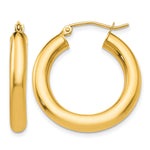 Gold Lightweight Classic Hoop Earrings - 10k Yellow Gold / 4 mm / 25 mm
