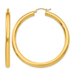 Gold Lightweight Classic Hoop Earrings - 10k Yellow Gold / 4 mm / 50 mm