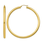 Gold Lightweight Classic Hoop Earrings - 10k Yellow Gold / 4 mm / 65 mm