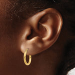 Gold Diamond-cut Classic Hoop Earrings - 10k Yellow Gold / 2 mm / 15 mm