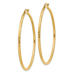 Gold Diamond-cut Classic Hoop Earrings - 10k Yellow Gold / 2 mm / 50 mm