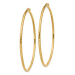 Gold Diamond-cut Classic Hoop Earrings - 10k Yellow Gold / 2 mm / 60 mm