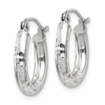 Gold Diamond-cut Classic Hoop Earrings - 10k White Gold / 3 mm / 15 mm