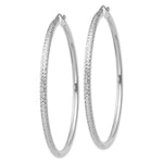 Gold Diamond-cut Classic Hoop Earrings - 10k White Gold / 3 mm / 65 mm