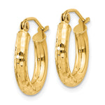 Gold Diamond-cut Classic Hoop Earrings - 10k Yellow Gold / 3 mm / 15 mm